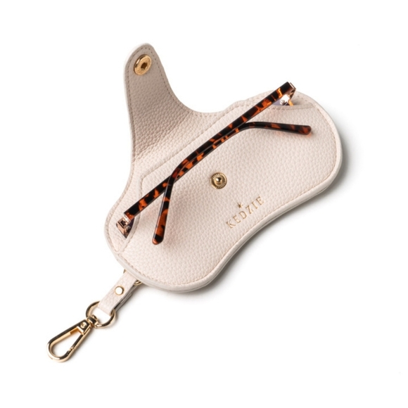 Kedzie Eclipse Cream Padded Eye Glasses Case - NWT - Picture 4 of 8